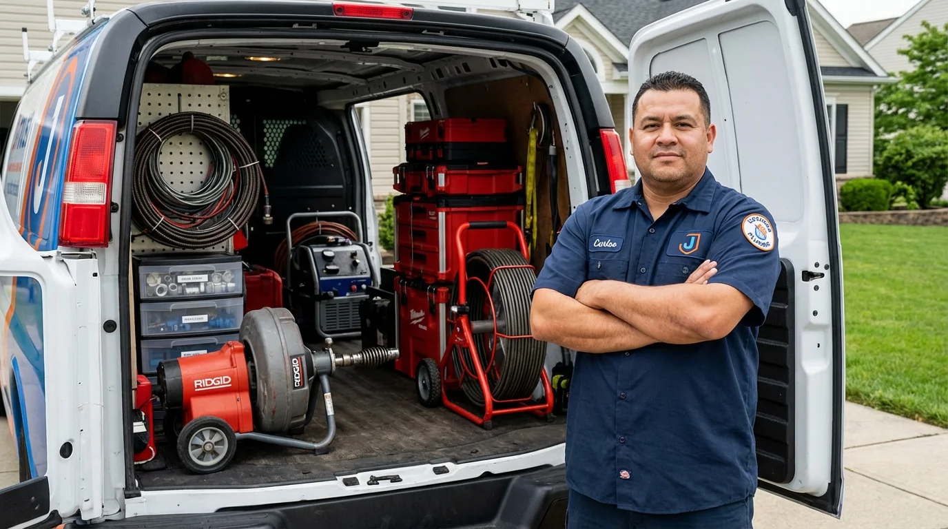 Professional drain cleaning equipment and Johns Plumbing LLC plumber in Clarksdale