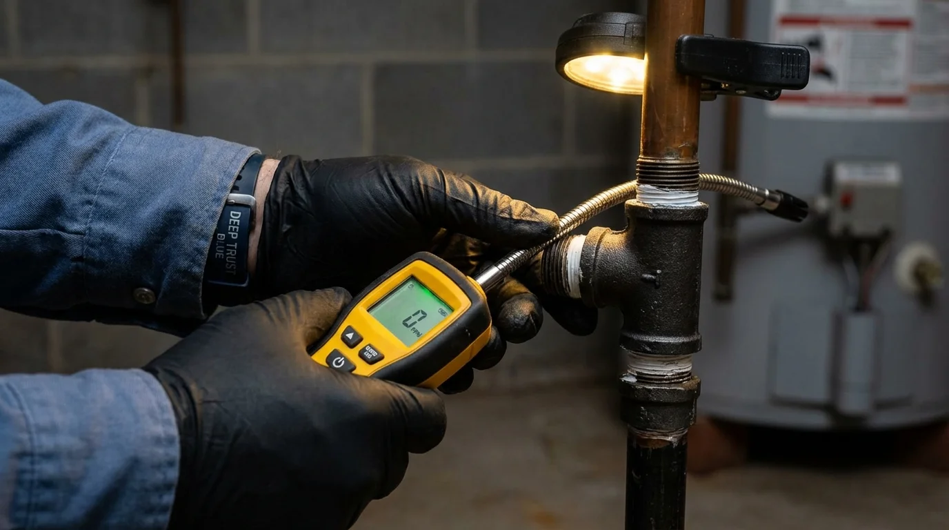 Gas leak detection with electronic sniffer by Johns Plumbing LLC in Clarksdale