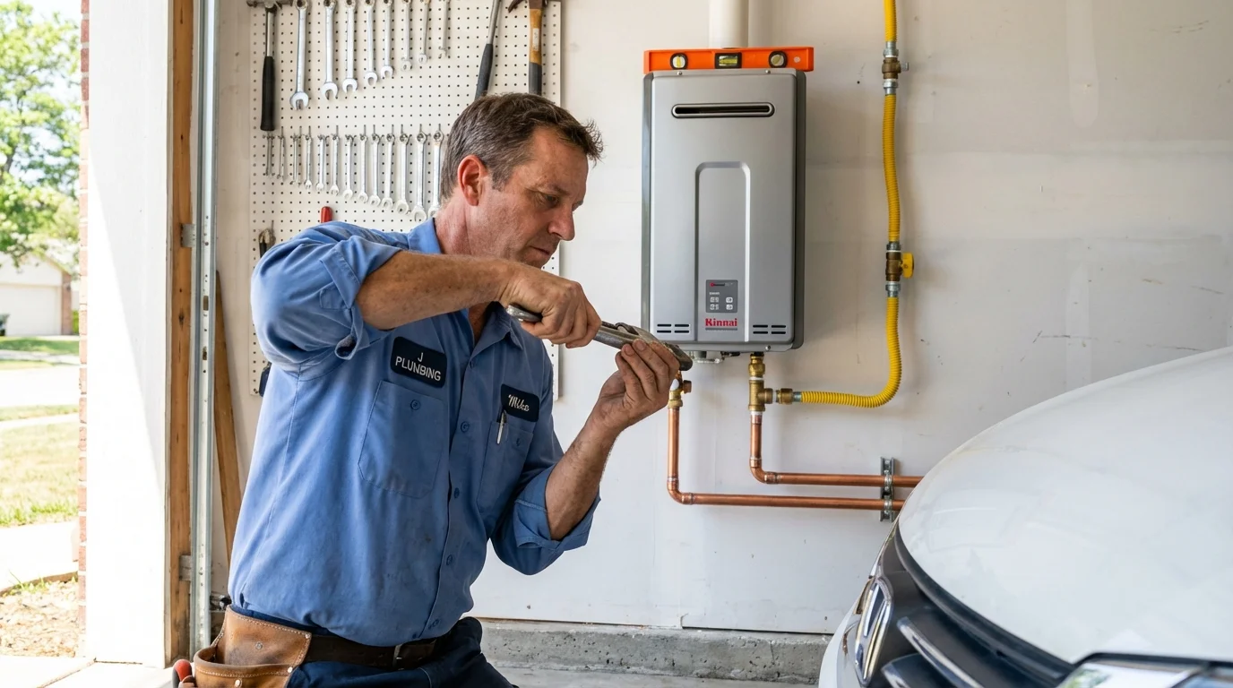Tankless water heater installation by a Johns Plumbing LLC plumber in Clarksdale